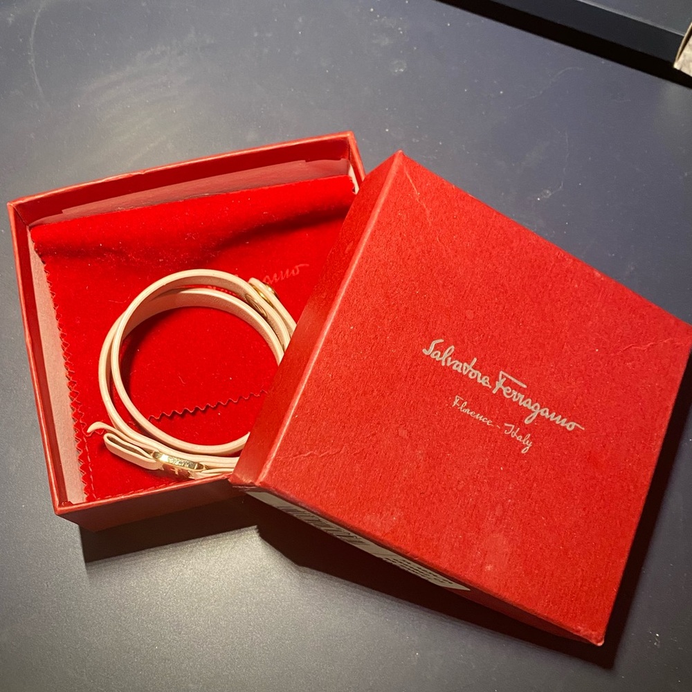 Salvatore Ferragamo Leather bracelet with ribbon